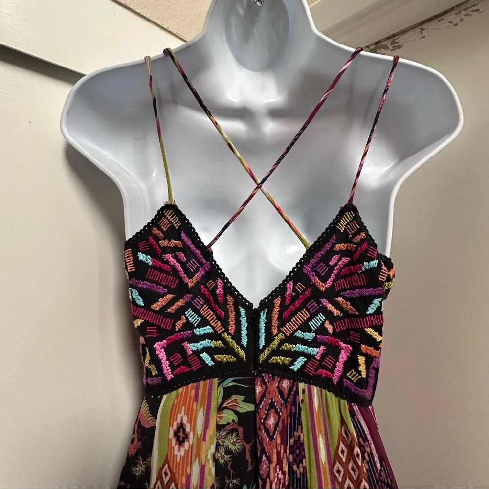 Anthropologie Embroidered Flowy Maxi Dress - Picture 5 of 8